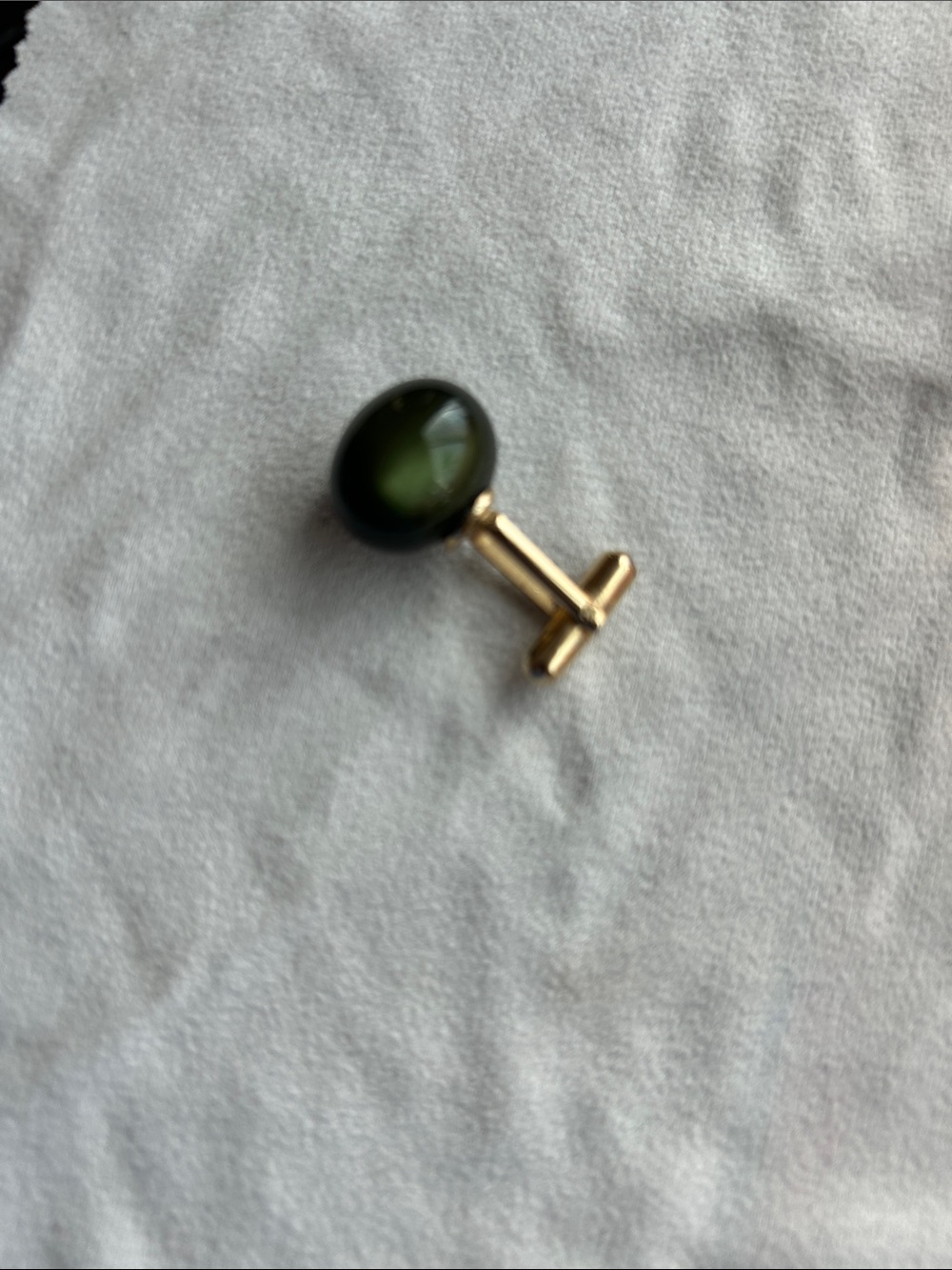 Gold-Tone ,moonglow Green Stone cufflink